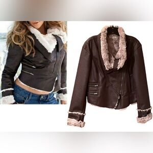 Jennifer Lopez Women’s Faux Leather Biker Jacket